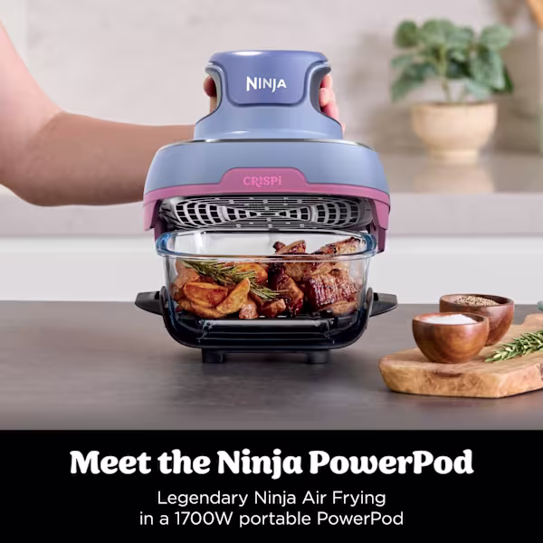 Ninja CRISPi 4-in-1 Portable Glass Air Fryer - Purple Mauve FN101UKPRMV