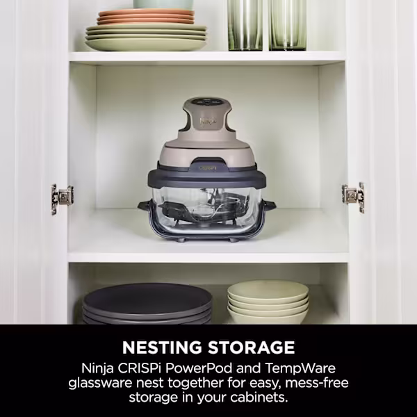 Ninja CRISPi 4-in-1 Portable Glass Air Fryer - Stone & Gold  FN101UKSTGD