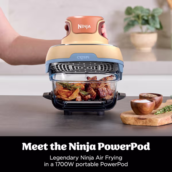 Ninja CRISPi 4-in-1 Portable Small Glass Air Fryer – Mango Clouds FN101UKORPR