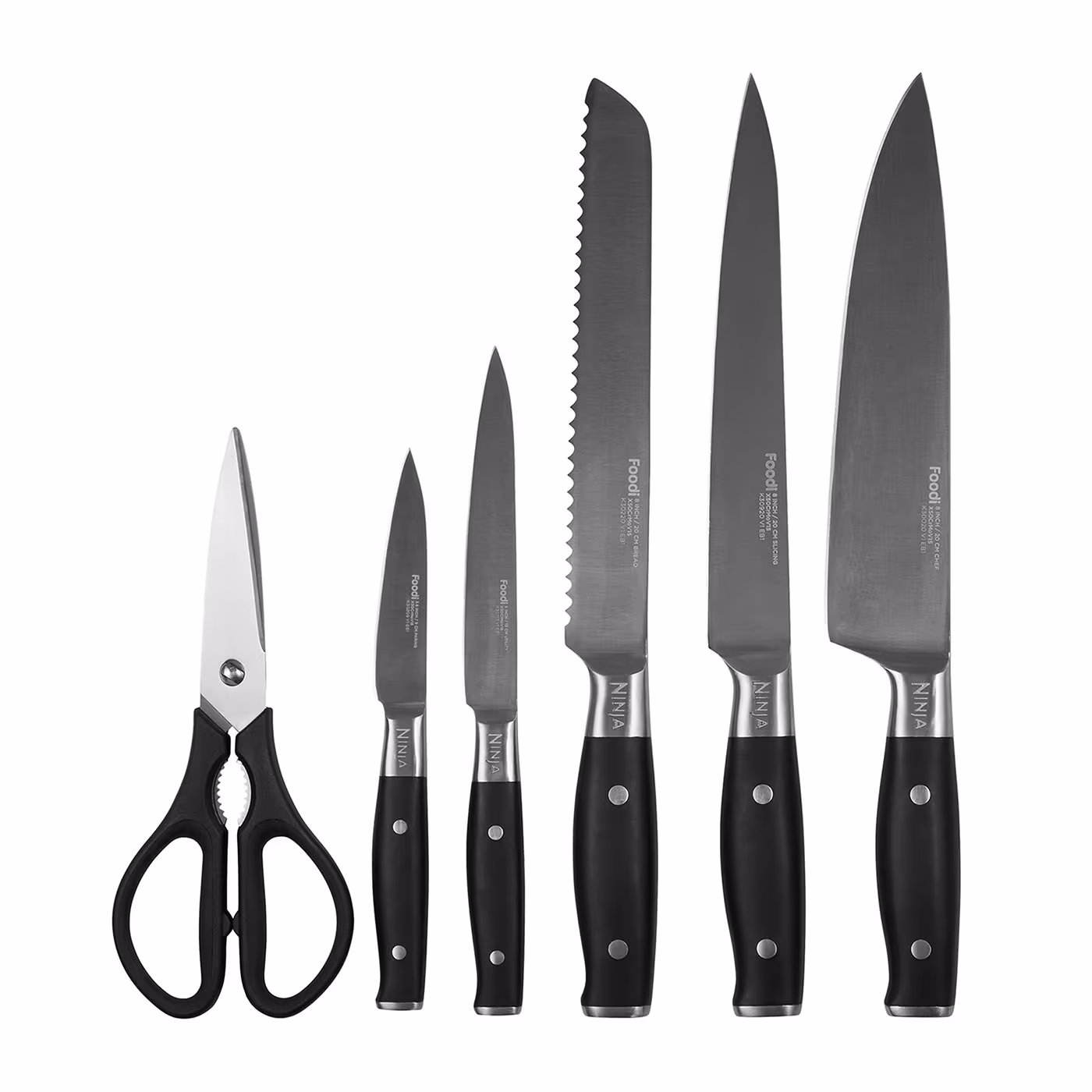 Ninja Foodi StaySharp Knife Block with Integrated Sharpener 6-Piece Set [K32006UK]