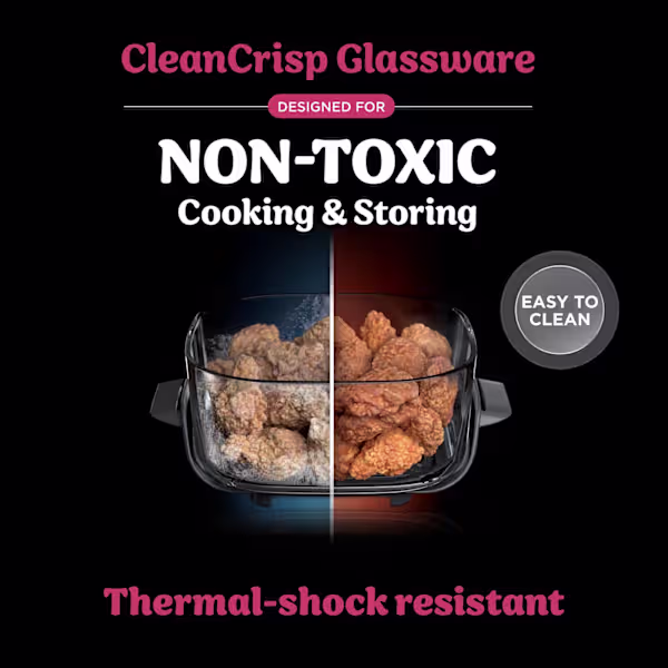 Ninja CRISPi 4-in-1 Portable Small Glass Air Fryer – Cherry Crush FN101UKDR