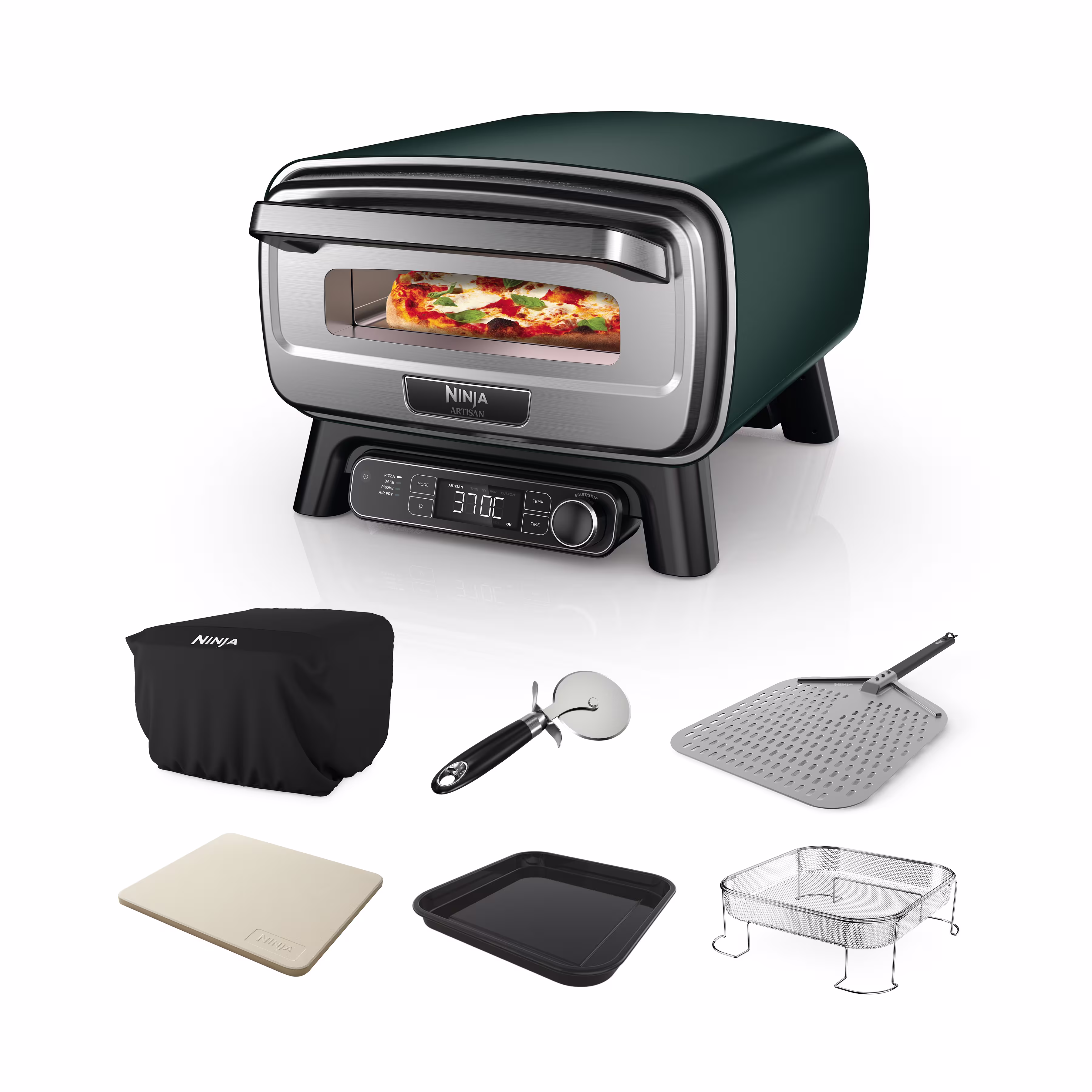 Ninja Artisan Electric Outdoor Pizza Oven & Air Fryer – British Racing Green MO201UKDB