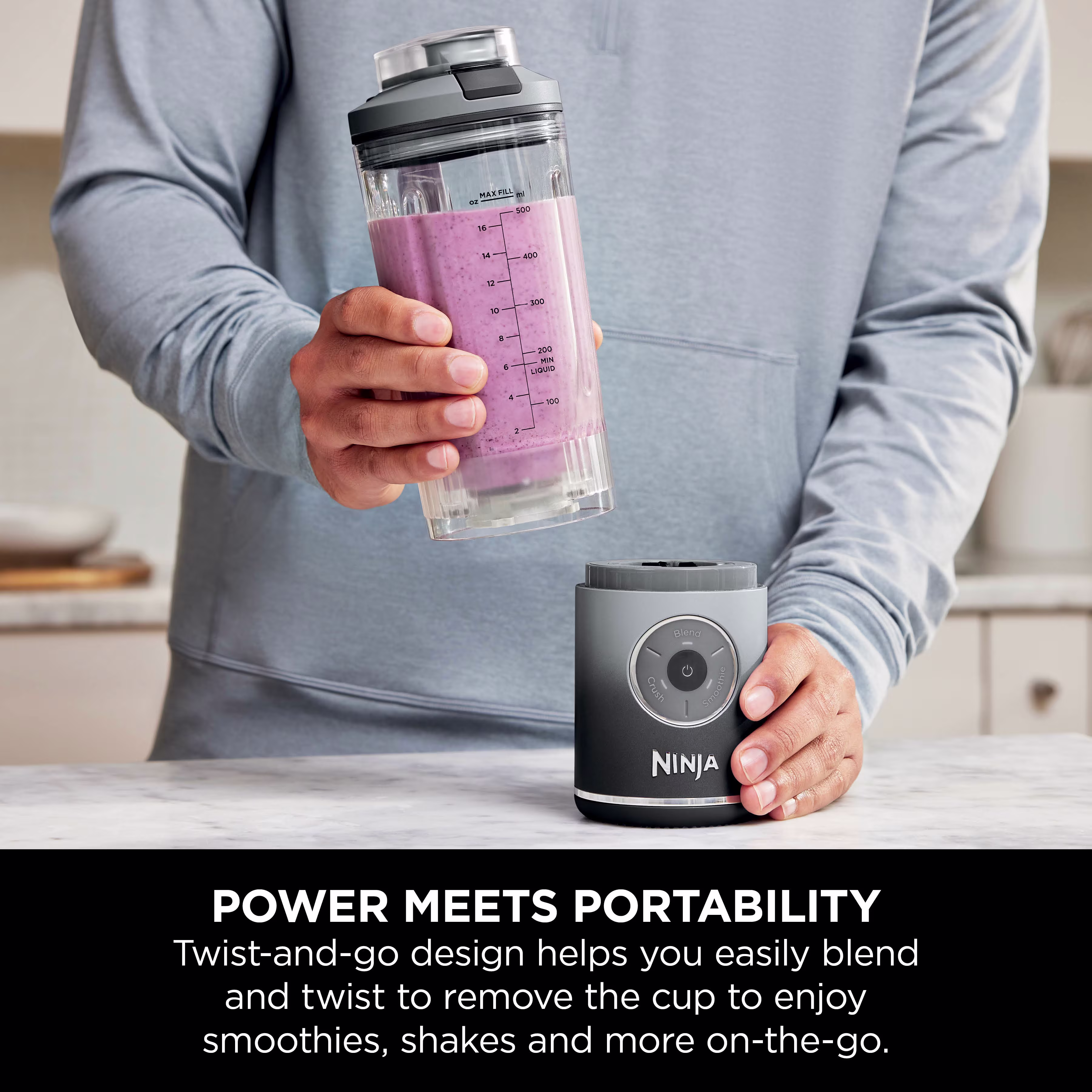 Ninja Blast Max Portable Blender - Cool Grey BC251UKGY