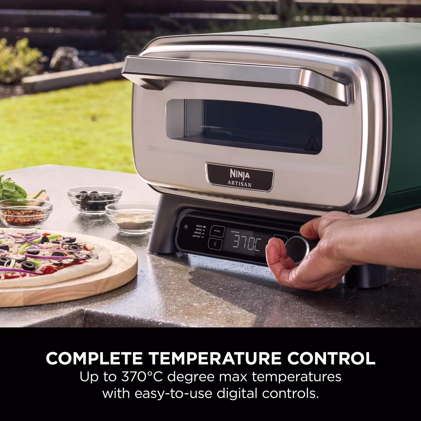 Ninja Artisan Electric Outdoor Pizza Oven & Air Fryer – British Racing Green MO201UKDB