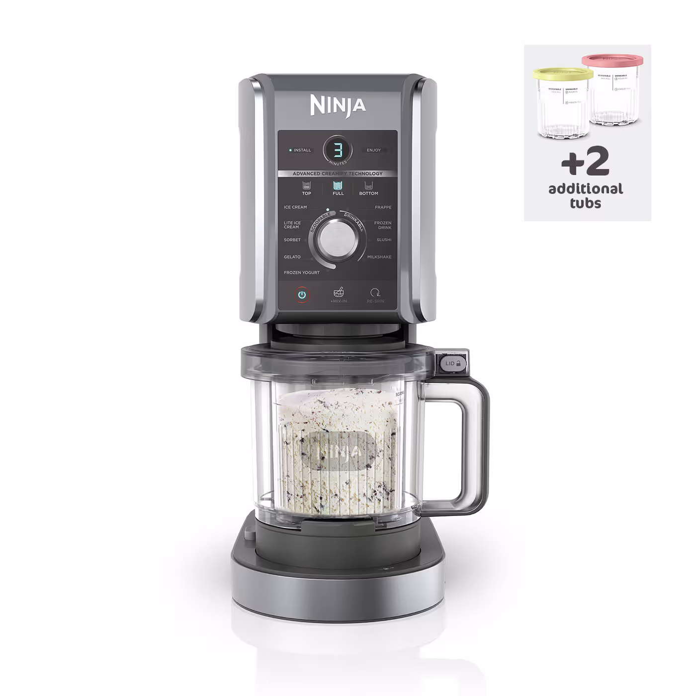 Ninja CREAMi Deluxe 10-in-1 Ice Cream and Frozen Drink Maker (4 Tub Bundle)