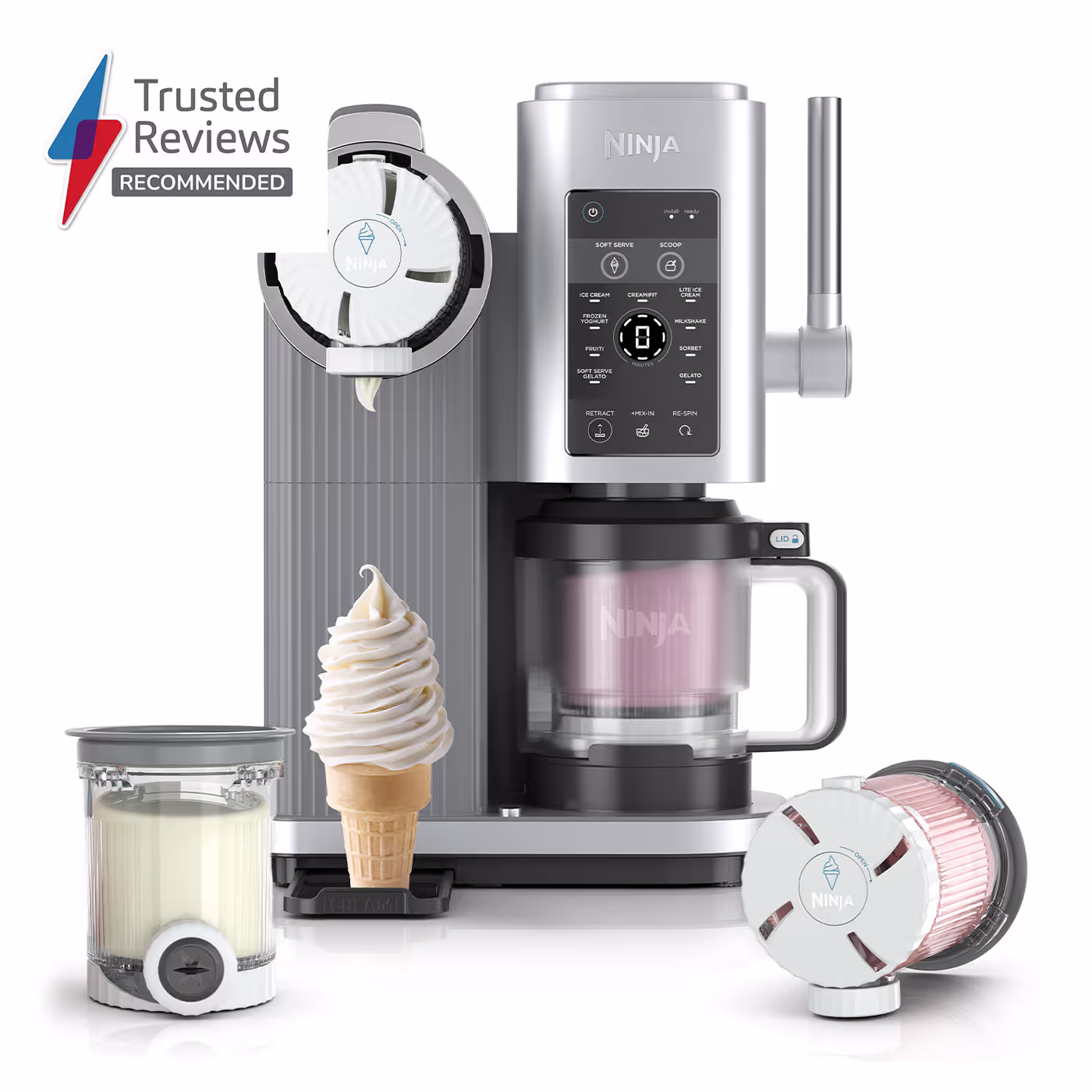 Ninja Swirl by CREAMi 13-in-1 Soft Serve & Ice Cream Maker (4 Tub Bundle)
