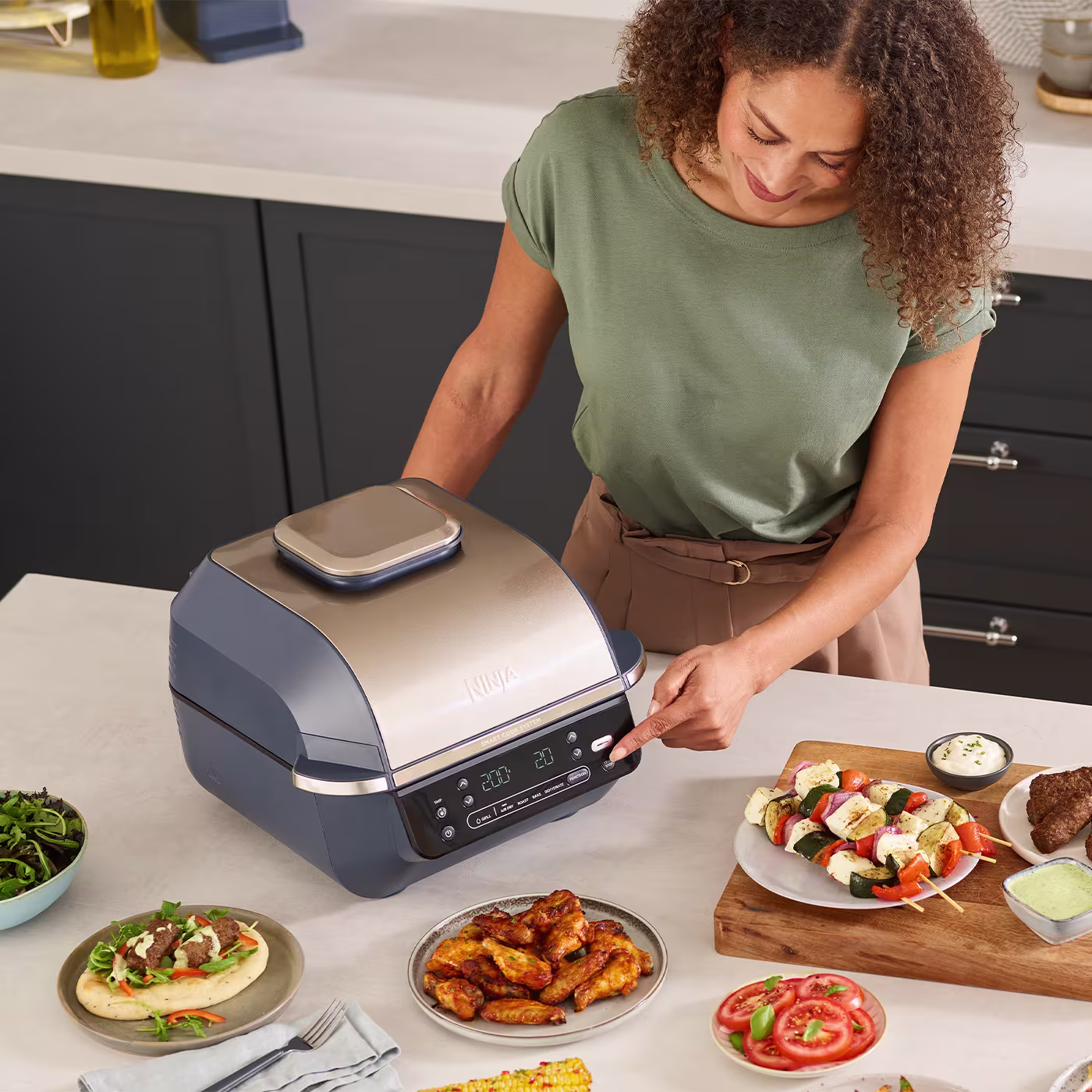 Ninja 5-in-1 Grill & Air Fryer - Cyber Space EG351UKCYD