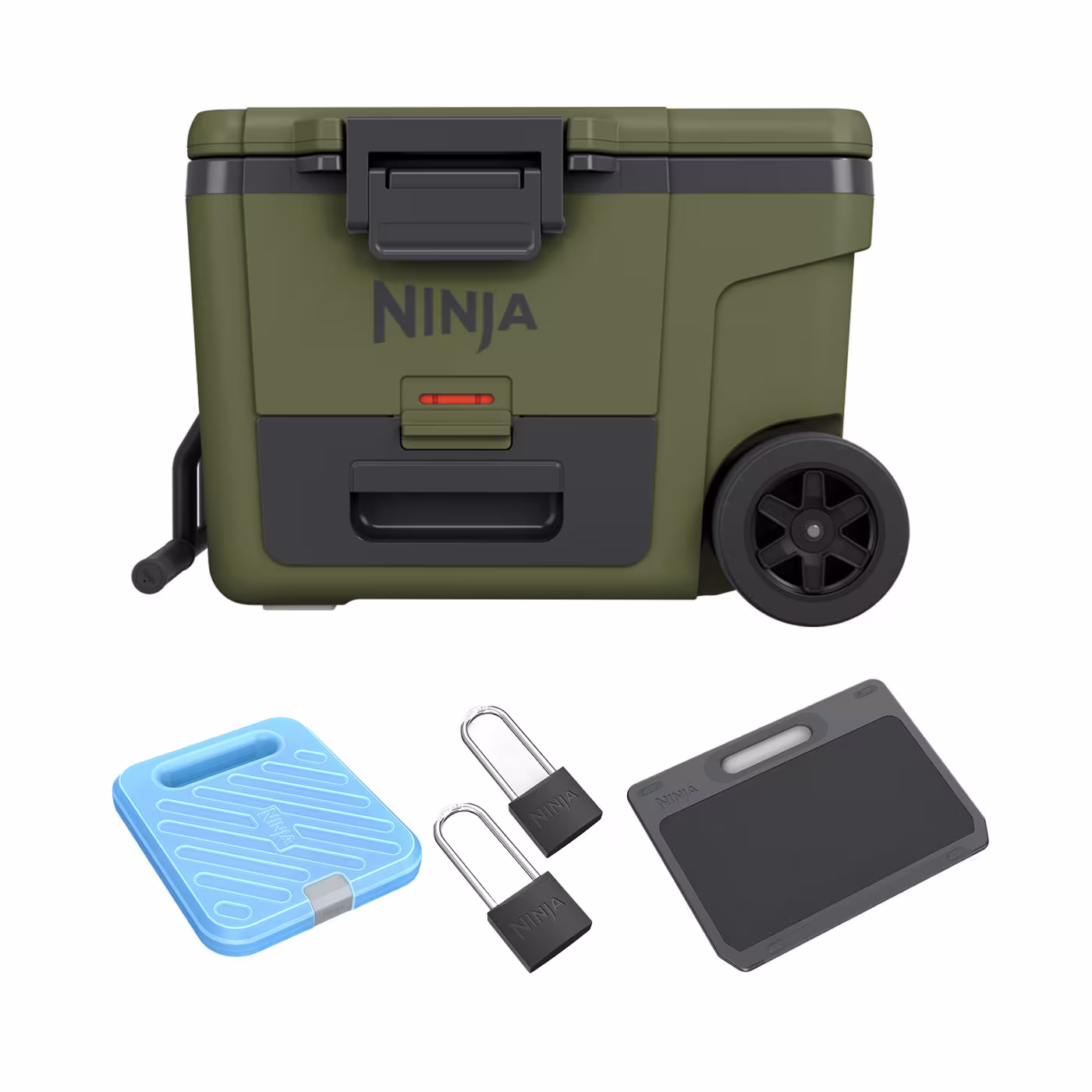 Ninja FrostVault 45QT/42L Wheeled Cooler with Dry Zone – Olive FB245EUUKDBGN